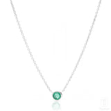 Mera Emerald Necklace In White Gold