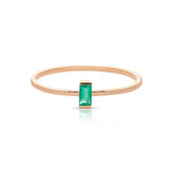 Minimalist Emerald Ring In Rose Gold