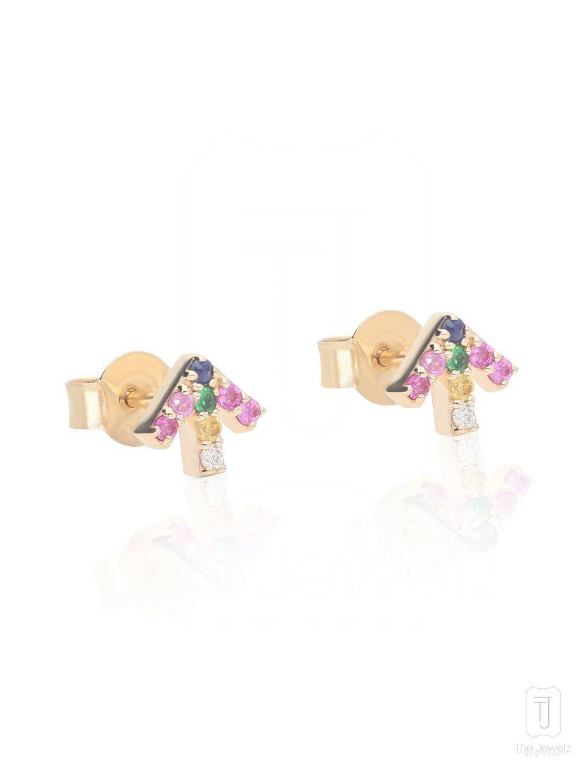 The_Jewelz-14K_Gold-Multi_Sapphire_Arrow_Studs-Earring-AE0983-C