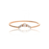 Pearl Crown Enagagement Band In Rose Gold