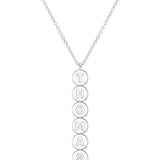 Personalised Disc Name Pendant In White Gold
