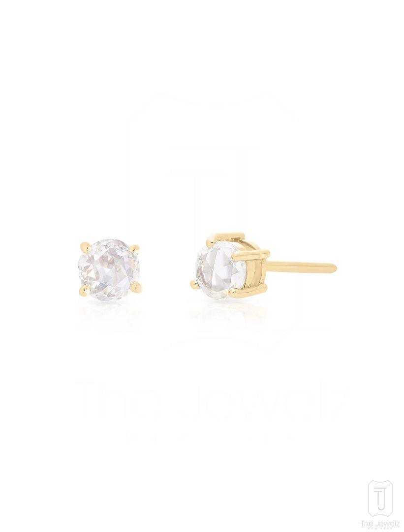 The_Jewelz-14K_Gold-Rosecut_Diamond_Studs-Earring-AE0535-A