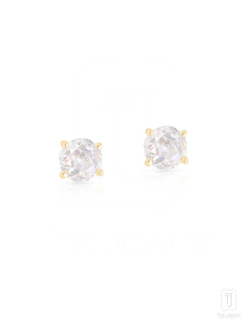 The_Jewelz-14K_Gold-Rosecut_Diamond_Studs-Earring-AE0535-B