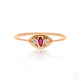 Ruby Eye Ring In Rose Gold
