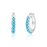 Tessa Turquoise Hoops In White Gold