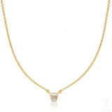 Trio Baguette Necklace In Rose Gold