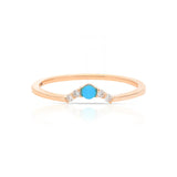 Turquoise Crown Ring In Rose Gold