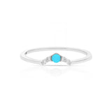 Turquoise Crown Ring In White Gold
