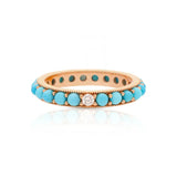 Turquoise Eternity Band In Rose Gold