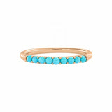Turquoise Half Band In Rose Gold