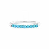 Turquoise Half Band In White Gold