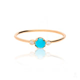 Turquoise Orb Ring In Rose Gold