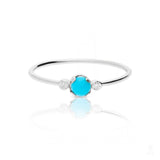 Turquoise Orb Ring In White Gold