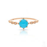 Turquoise Promise Ring In Rose Gold