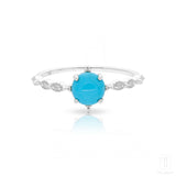 Turquoise Promise Ring In White Gold