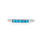 Turquoise Stacker Ring In White Gold