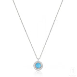 Turquoise Winter Necklace In White Gold