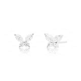 Acier Butterfly Studs In White Gold